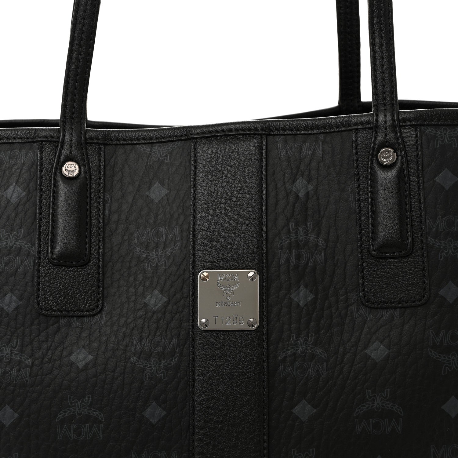 MCM Visetos Medium Liz Reversible Shopper Tote Black 12 of 17