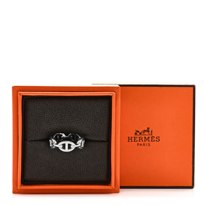 Hermes Sterling Silver PM Chaine d'Ancre Enchainee Band Ring 54 6.75 8 of 8