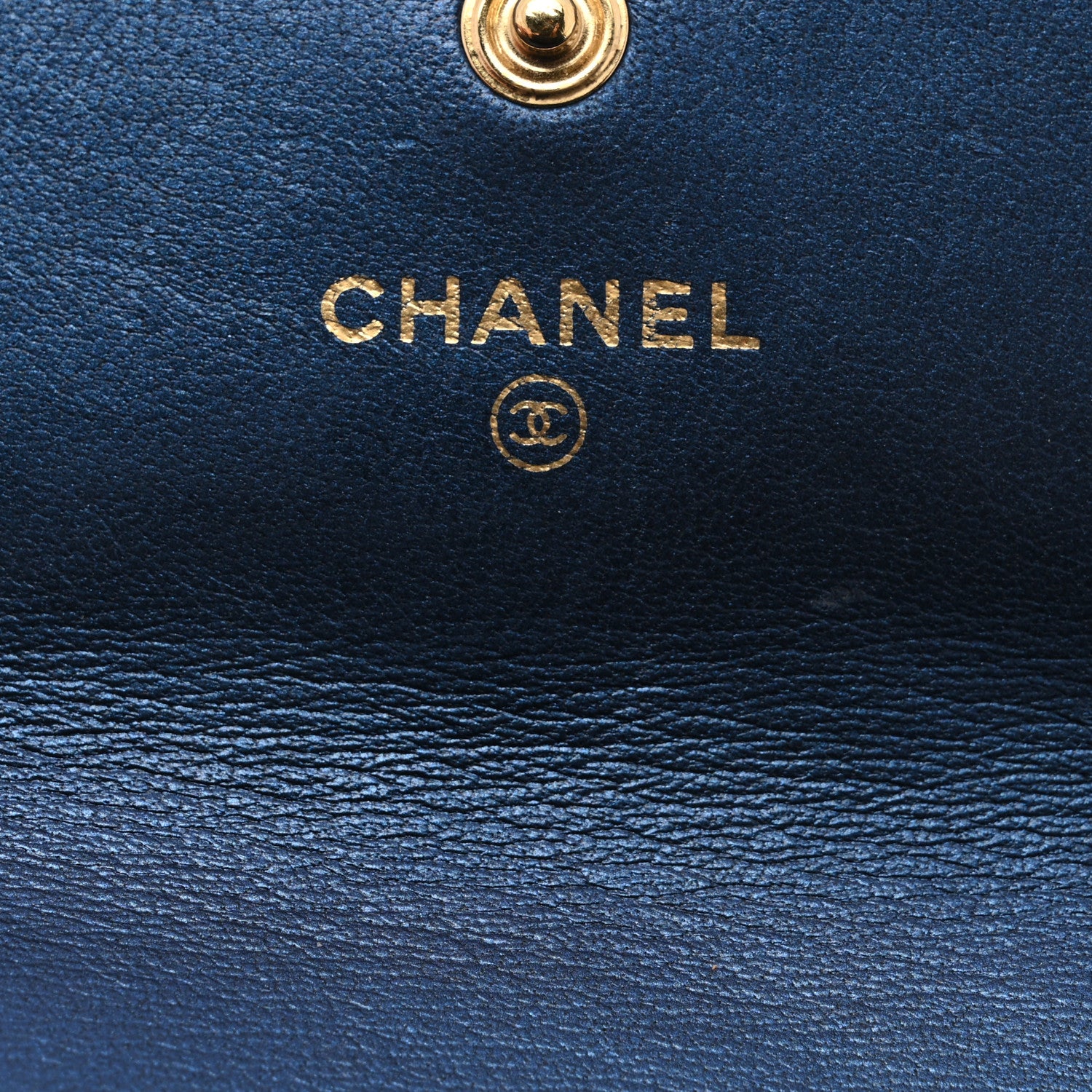 Chanel Metallic Lambskin Quilted Large Boy Gusset Flap Wallet Blue 6 of 8