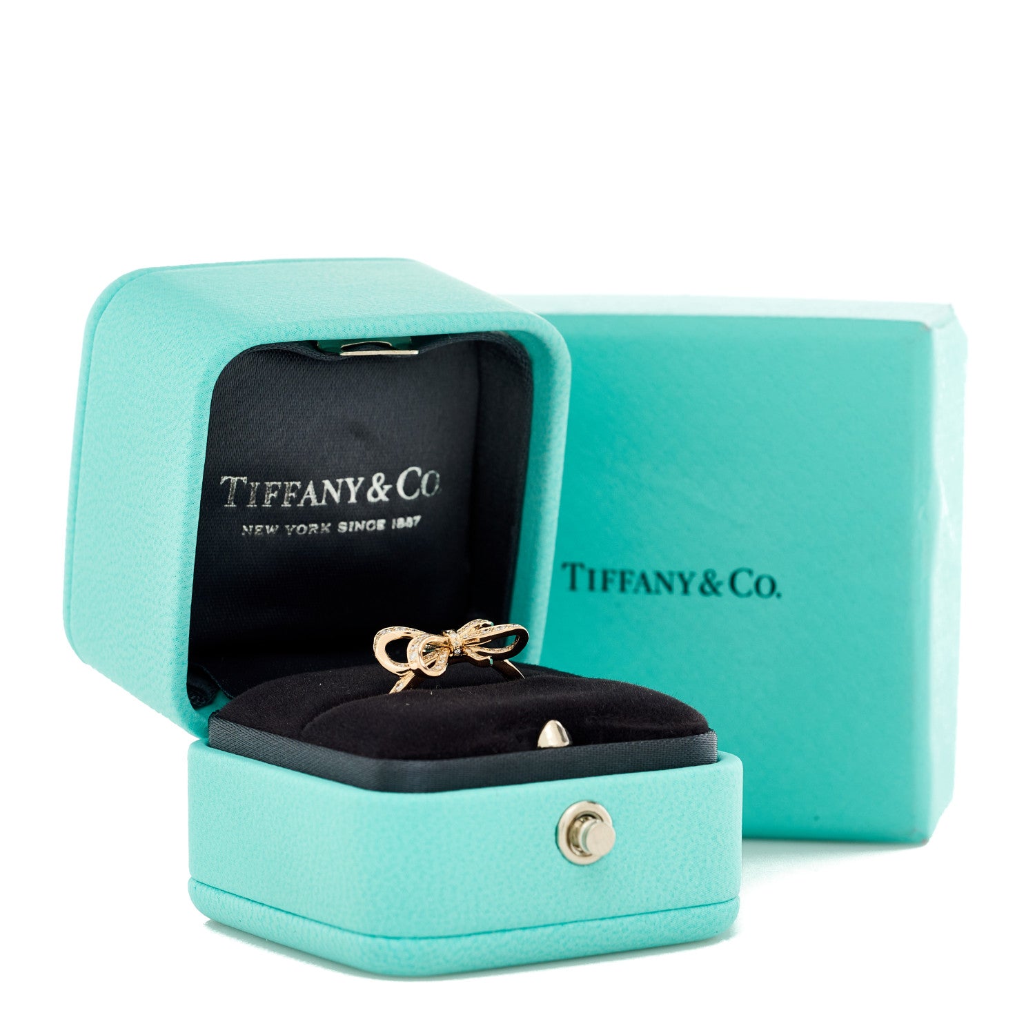 Tiffany 18K Rose Gold Diamond Double Bow Ring 51 5.75 5 of 6