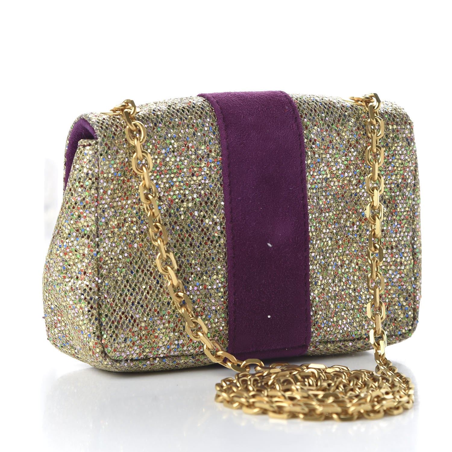 Christian Louboutin Glitter Sweety Charity Crossbody Bag Multicolor Gold 3 of 9