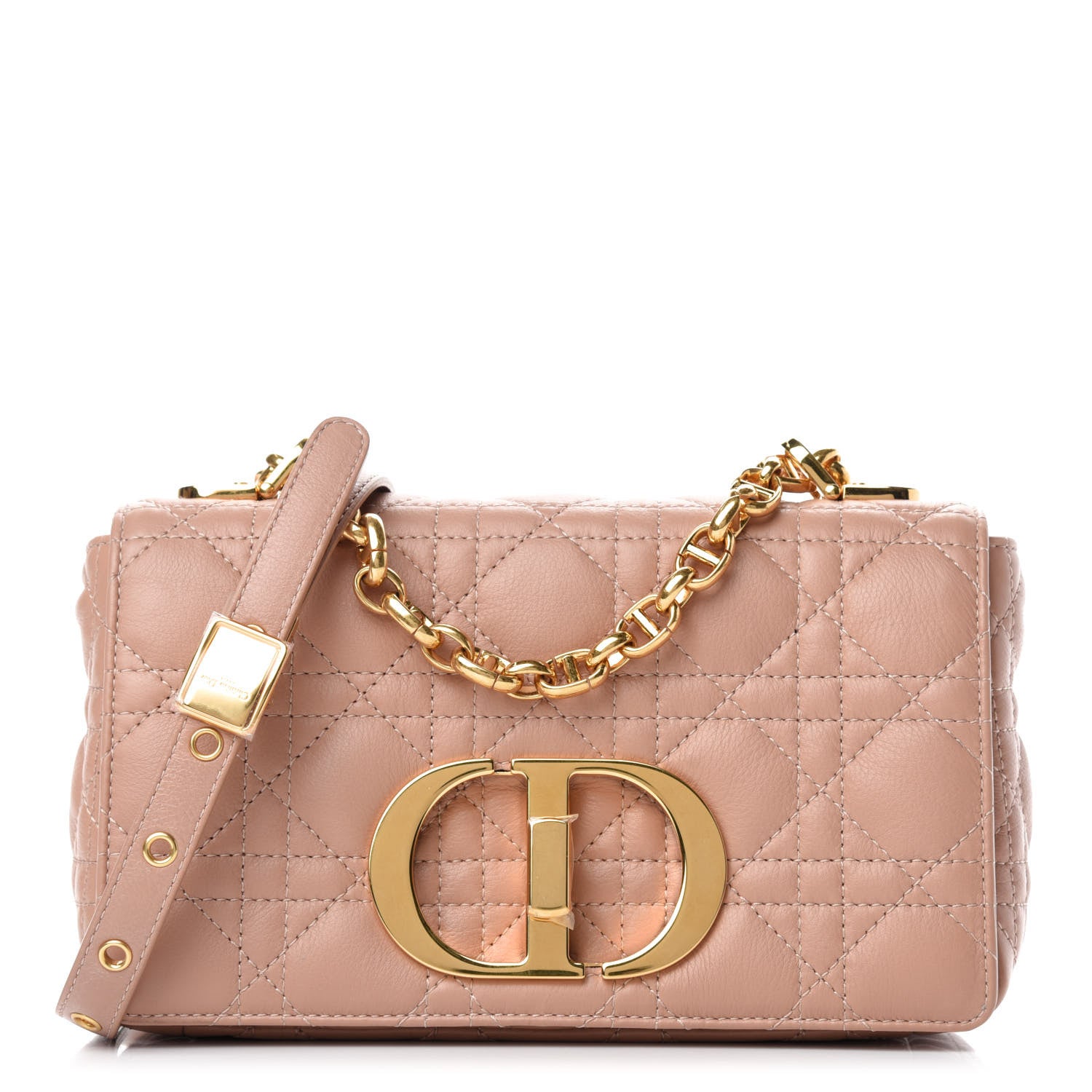 Christian Dior Lambskin Cannage Small Caro Bag Rose Des Vents 1 of 9