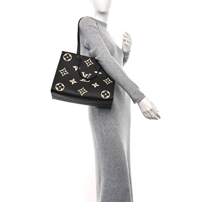 Louis Vuitton Empreinte Monogram Giant Onthego MM Black Beige 2 of 10
