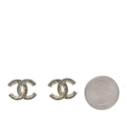 Chanel Enamel CC Baroque Earrings Light Gold 2 of 5