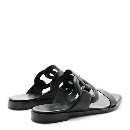 Hermes Nappa Lagune Sandals 38 Black 5 of 9