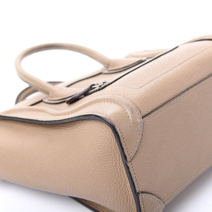 Celine Drummed Calfskin Nano Luggage Dune 5 of 12
