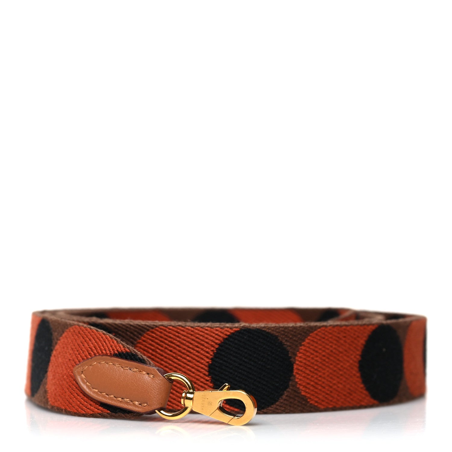 Hermes Toile Swift 25mm Sangle Flipperball Shoulder Strap Noisette Cuivre Gold 1 of 5