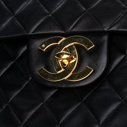 Chanel Washed Lambskin Quilted Maxi Single Flap Black 15 of 15