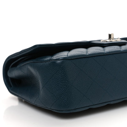 Chanel Caviar Quilted Medium Double Flap Dark Blue 9 of 10