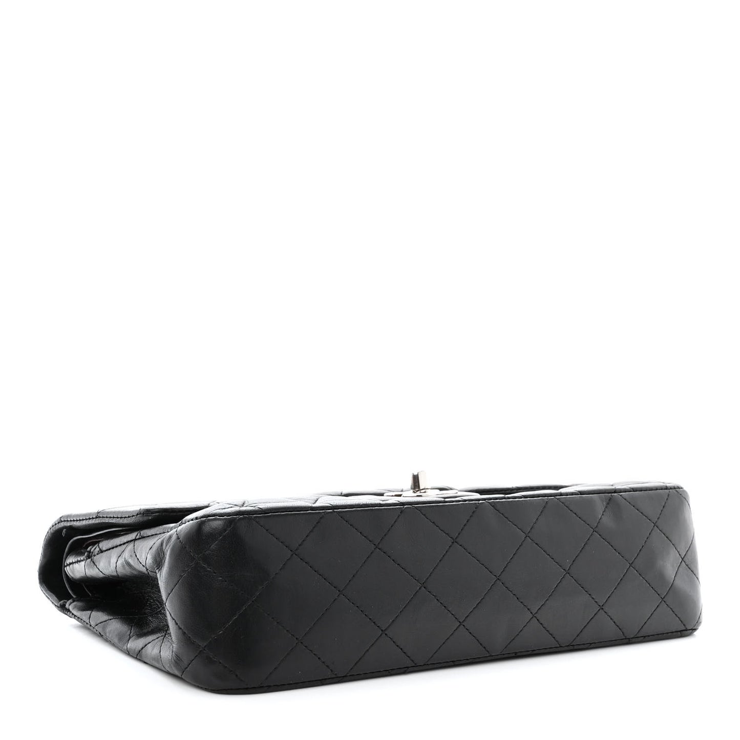Lambskin Quilted Medium Double Flap Black