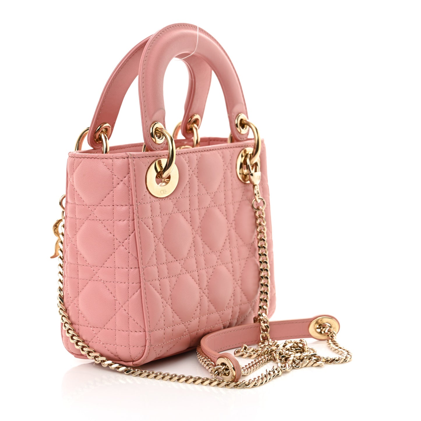 Lambskin Cannage Mini Lady Dior Old Rose