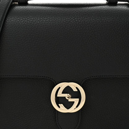 Gucci Dollar Calfskin Medium Interlocking G Top Handle Shoulder Bag Black 8 of 12