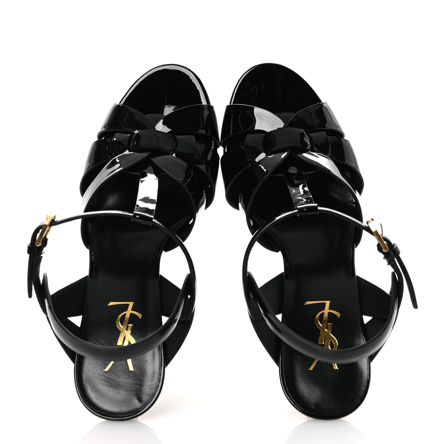 Saint Laurent Patent Tribute 75 Platform Sandals 39 Black 2 of 11