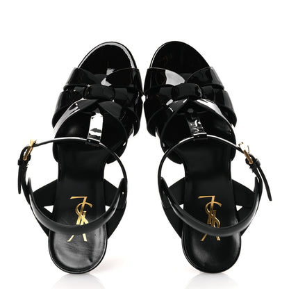 Saint Laurent Patent Tribute 75 Platform Sandals 39 Black 2 of 11