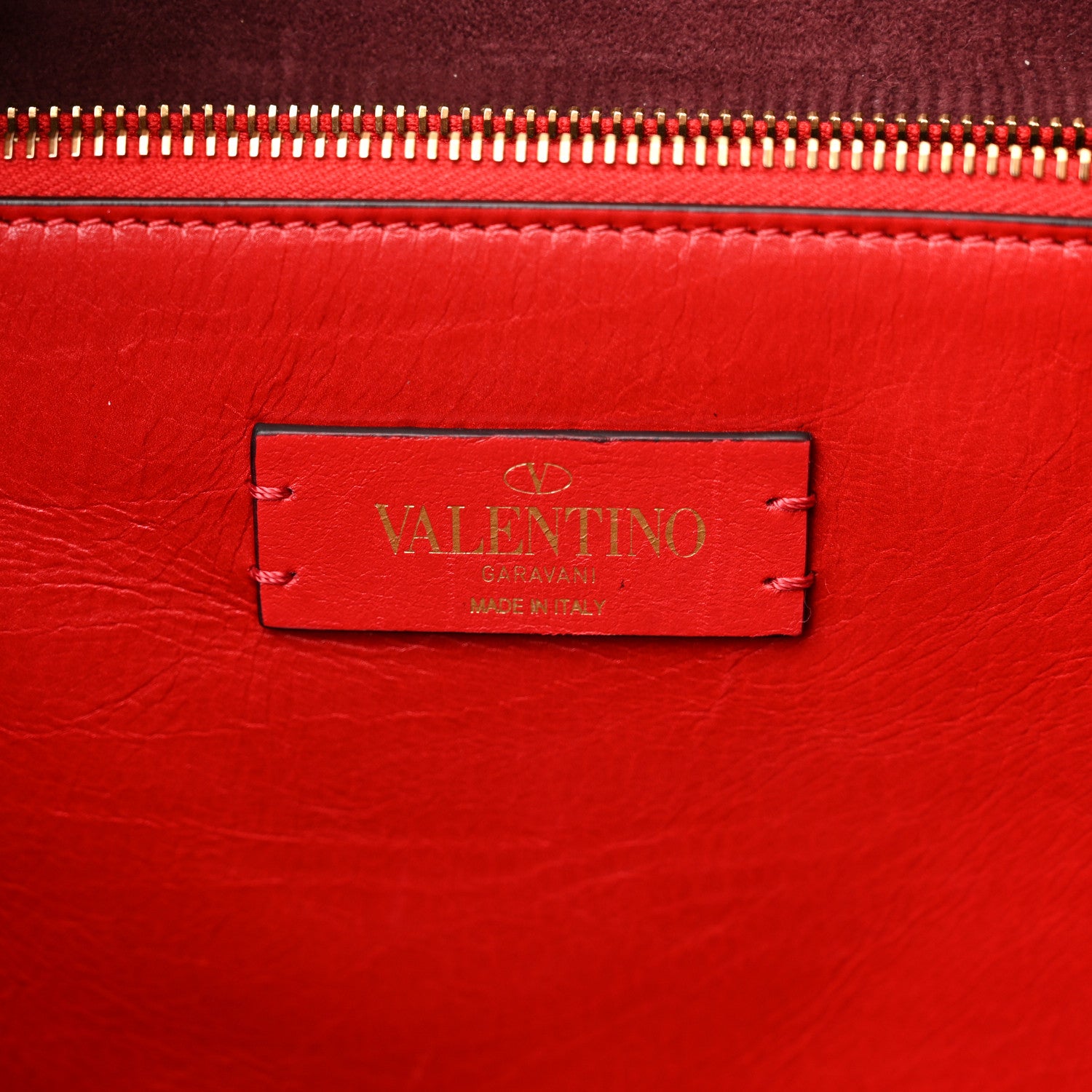 Valentino Garavani Grainy Calfskin Medium Rockstud Hype Tote Red 6 of 13