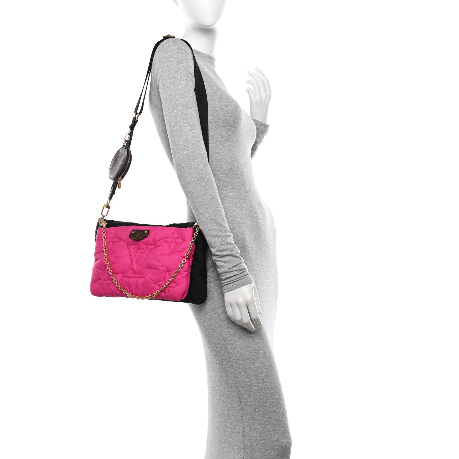 Louis Vuitton Econyl Monogram Pillow Maxi Multi Pochette Accessories Black Fuchsia 2 of 12