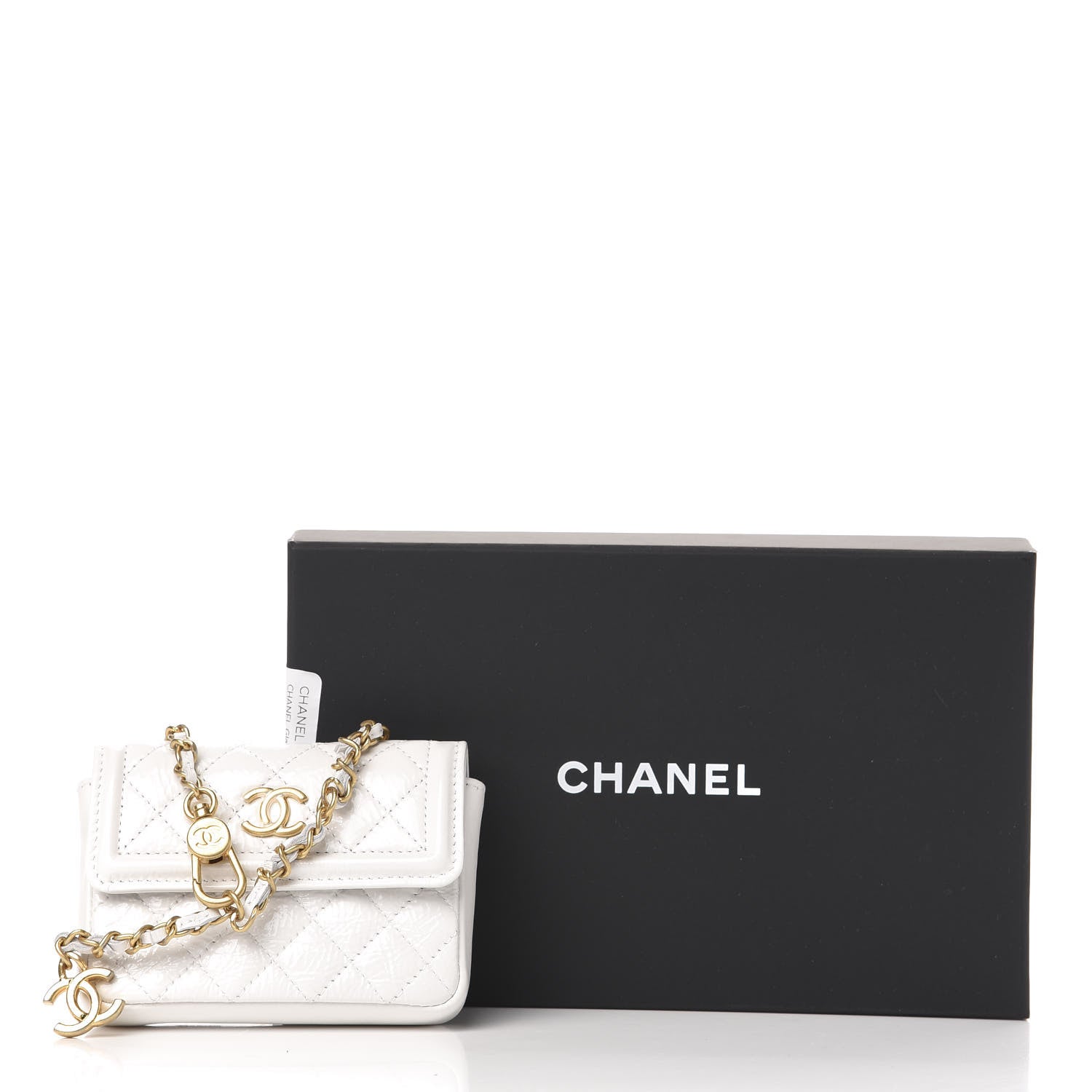Chanel Shiny Aged Calfskin Quilted Waist Belt Bag White 11 of 11