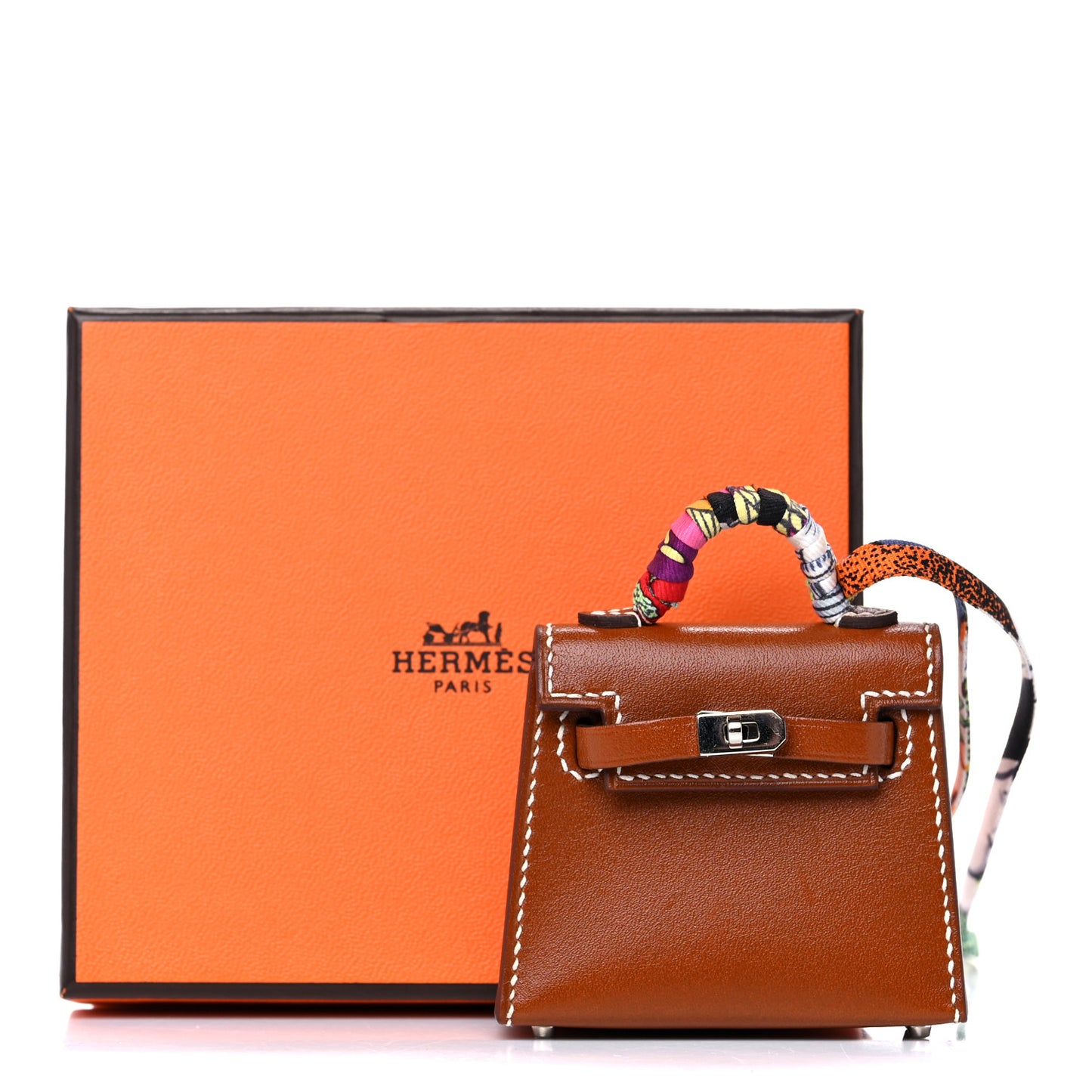 Barenia Mini Kelly Twilly Bag Charm Fauve