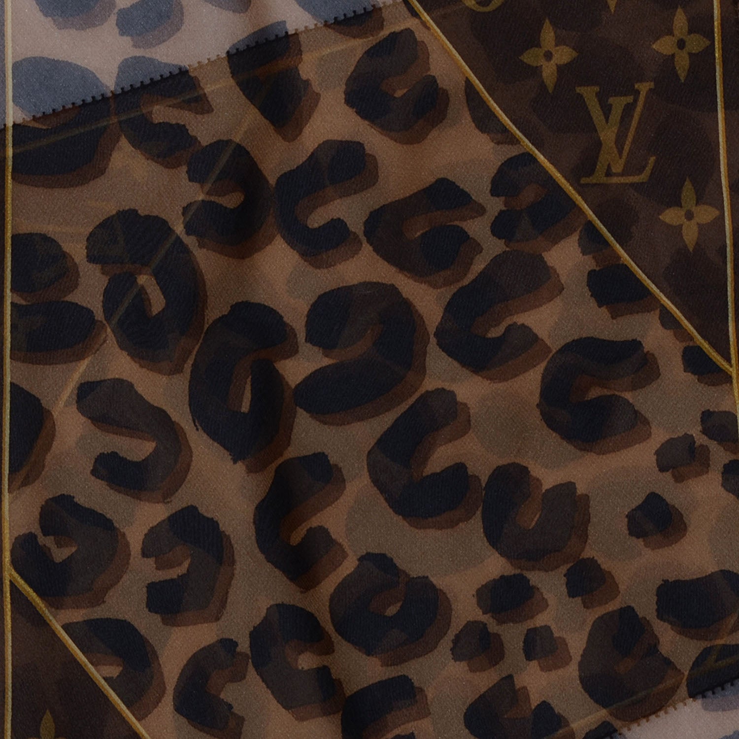 Louis Vuitton Silk Crepe Leopard Monogram Scarf 5 of 7