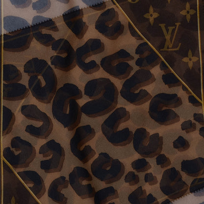 Louis Vuitton Silk Crepe Leopard Monogram Scarf 5 of 7