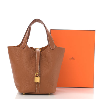 Hermes Taurillon Clemence Picotin Lock 18 PM Gold 10 of 10