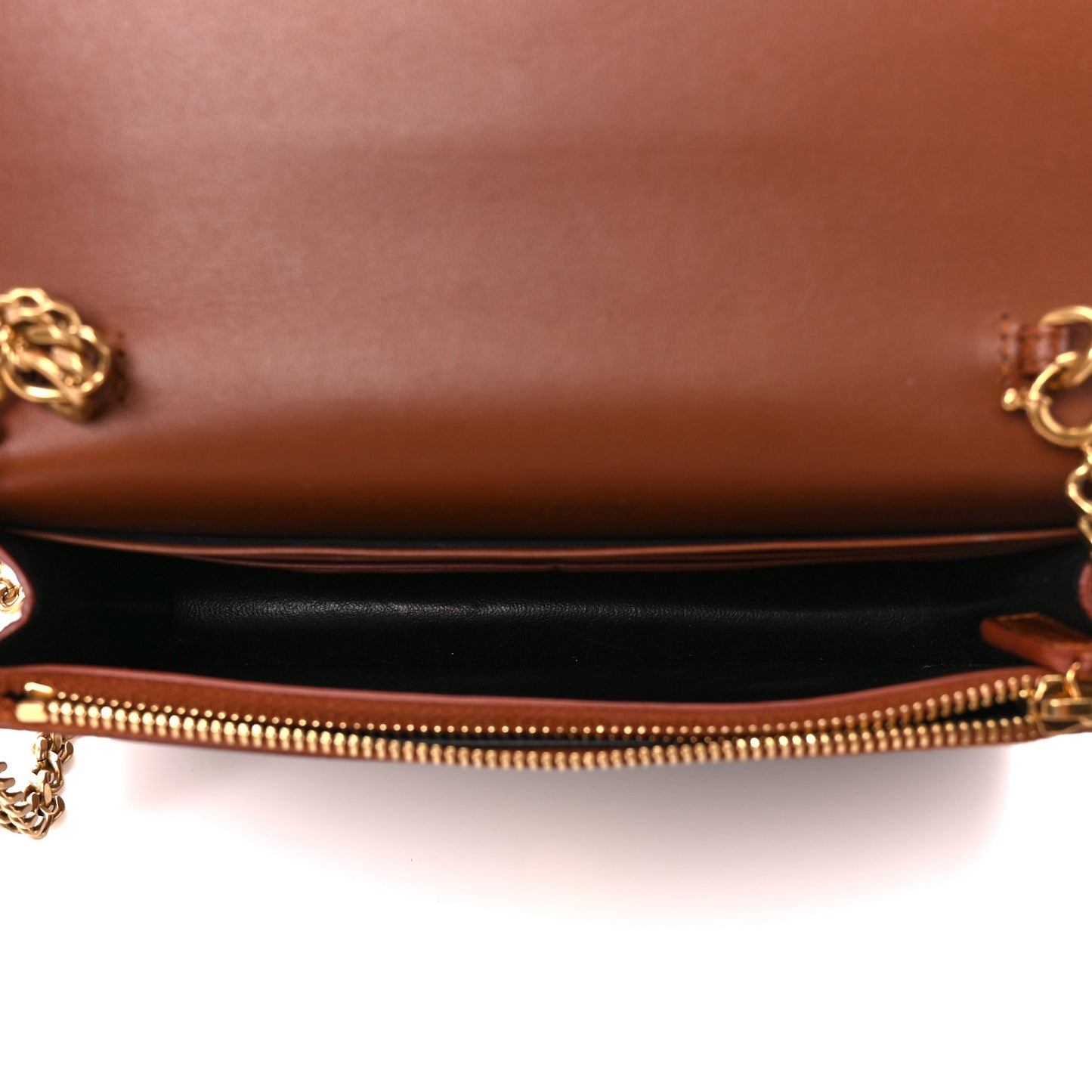 Calfskin Crocodile Embossed Kate Monogram Tassel Chain Wallet Cuoio Tampona