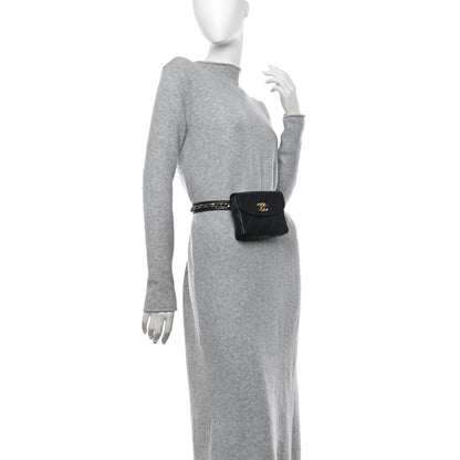 Chanel Calfskin Quilted Flap Waist Belt Bag 85 34 Black 2 of 11