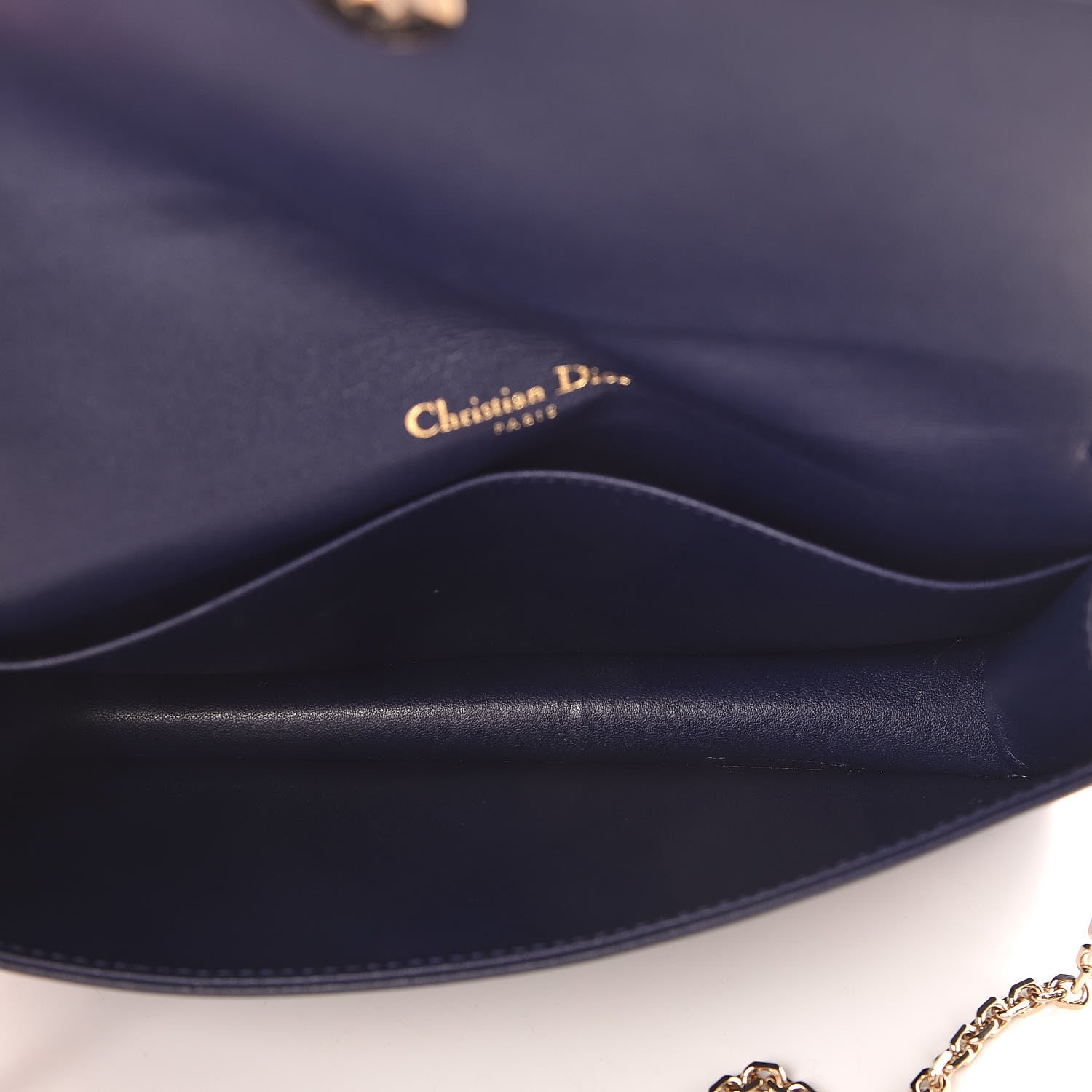 Christian Dior Lambskin Cannage Lady Dior Convertible Clutch Navy Blue 5 of 11