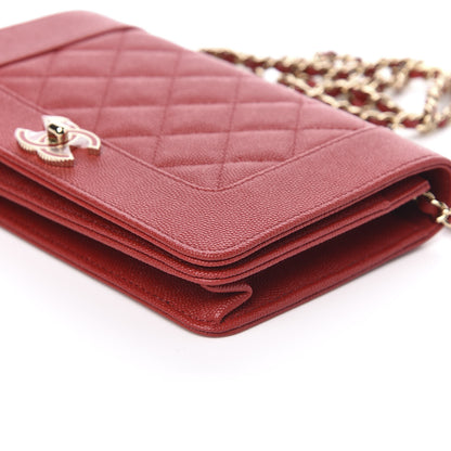 Chanel Caviar Quilted Vintage Mademoiselle Wallet On Chain WOC Red 10 of 10