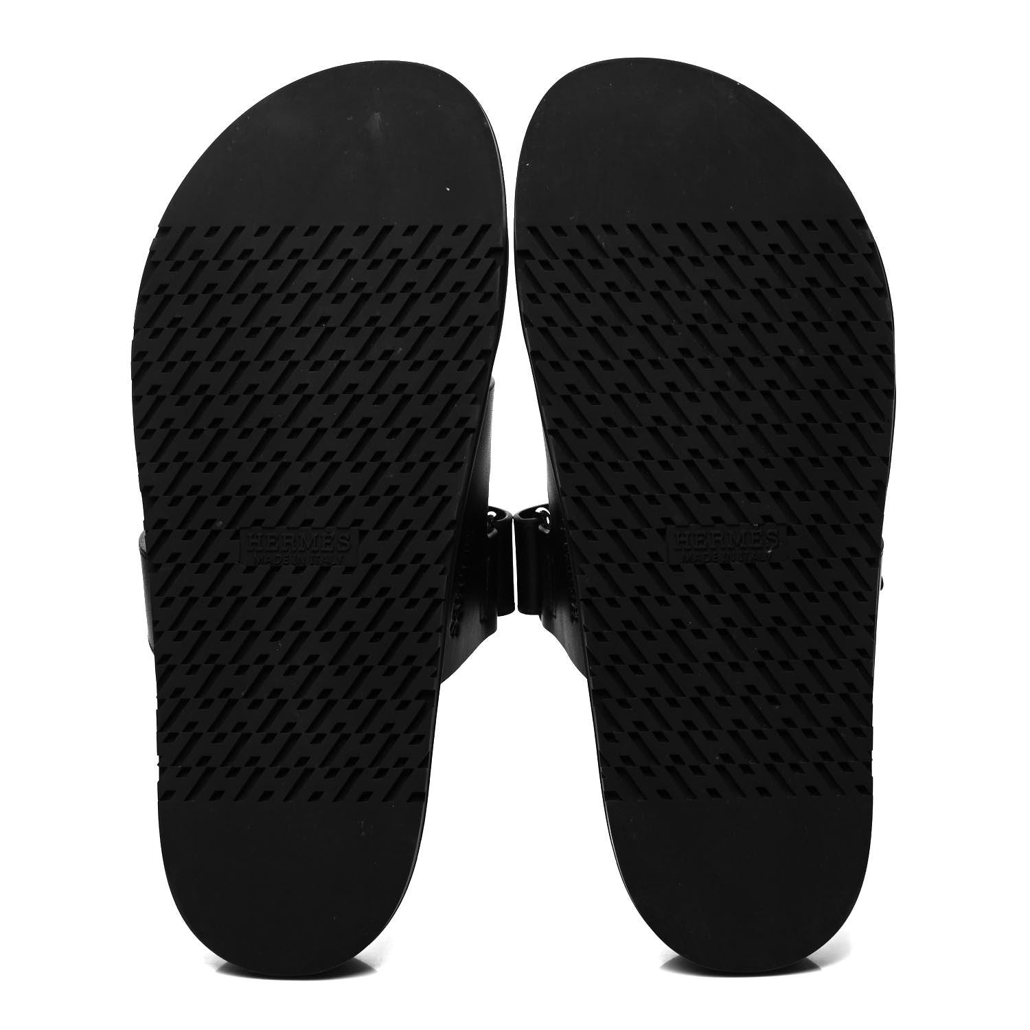 Hermes Calfskin Mens Chypre Sandals 42 Black 5 of 7