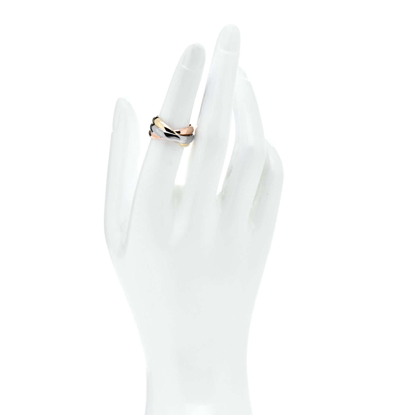 18K Pink Yellow White Gold Trinity Ring 52 6
