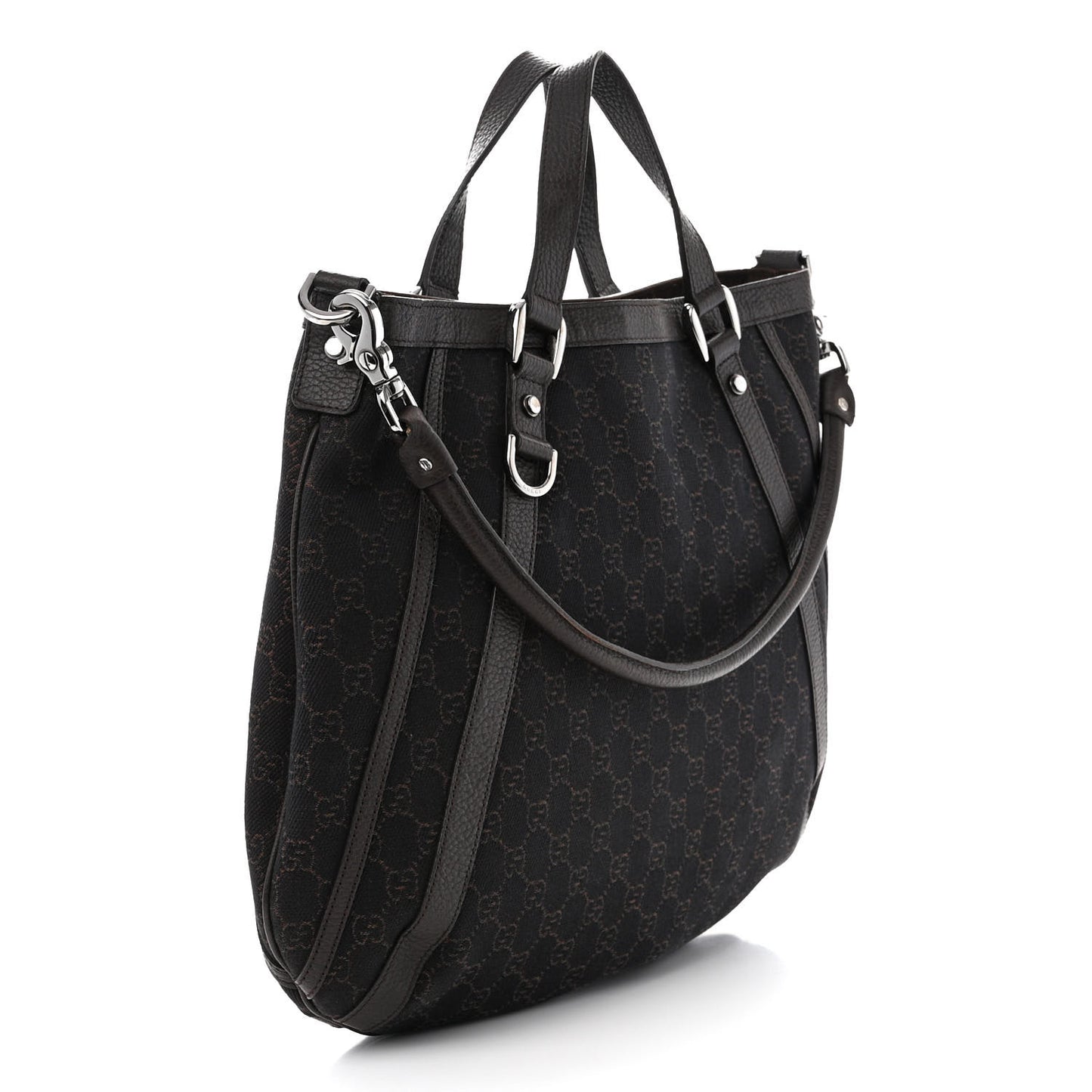 Monogram Medium Abbey Convertible Tote Dark Brown