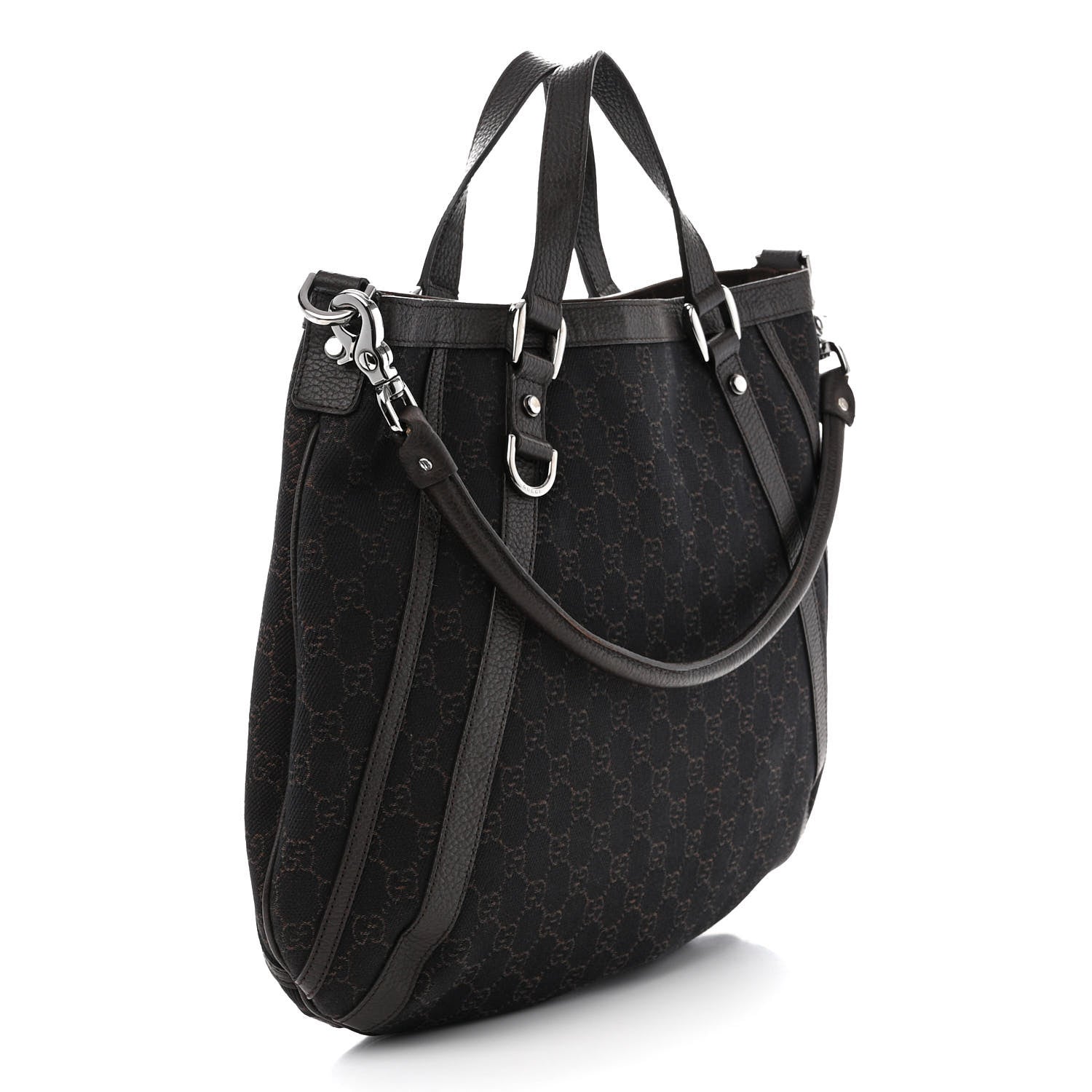 Gucci Monogram Medium Abbey Convertible Tote Dark Brown 3 of 14