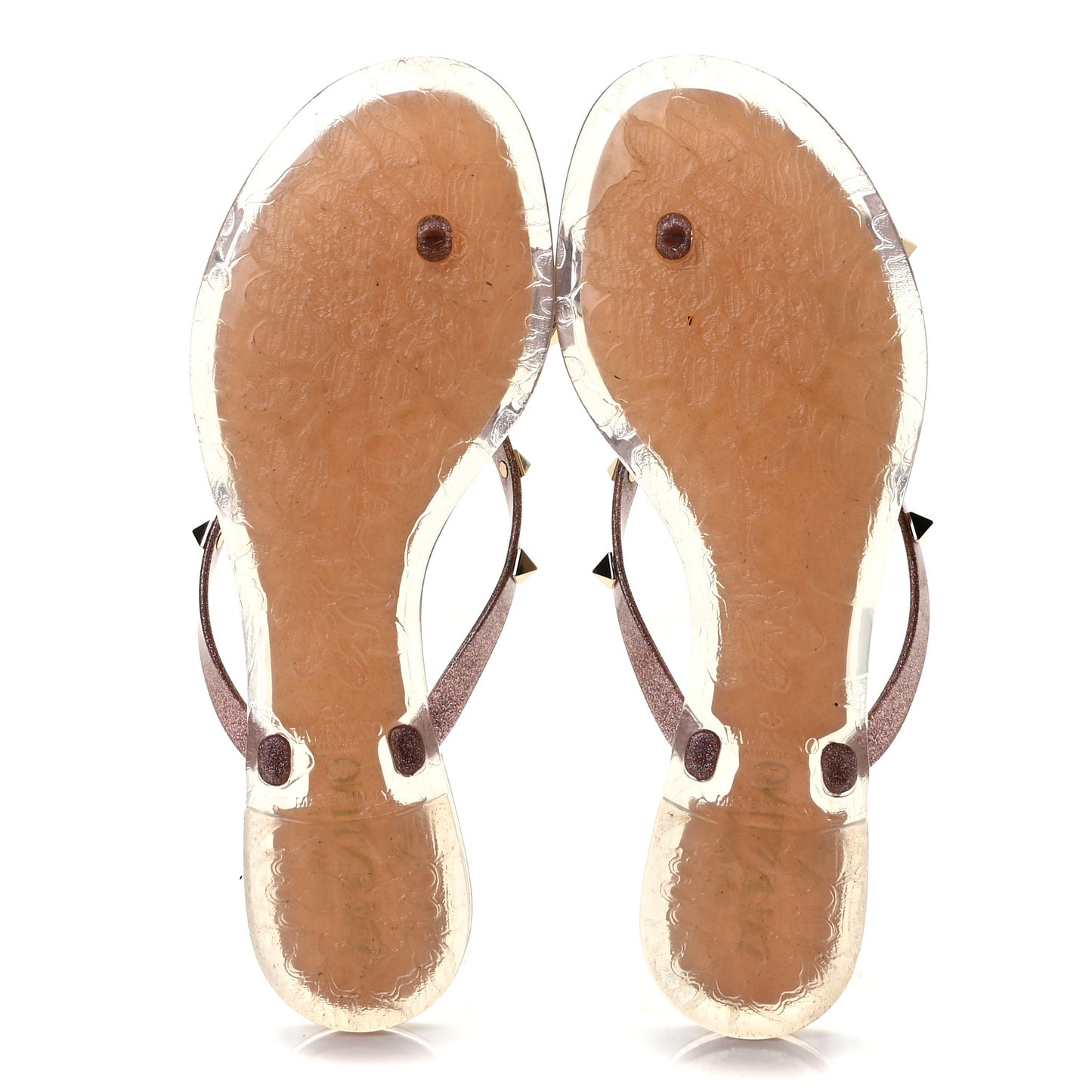 PVC Jelly Glitter Rockstud Bow Thong Sandals 37 Multicolor