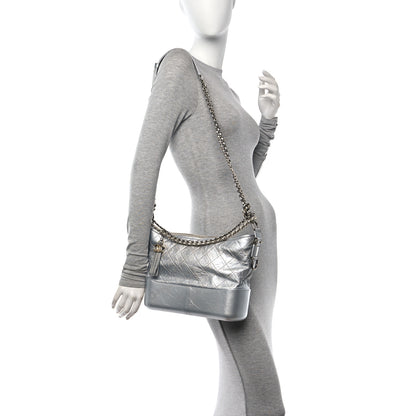 Chanel Metallic Aged Calfskin Quilted Medium Gabrielle Silver 2 of 10