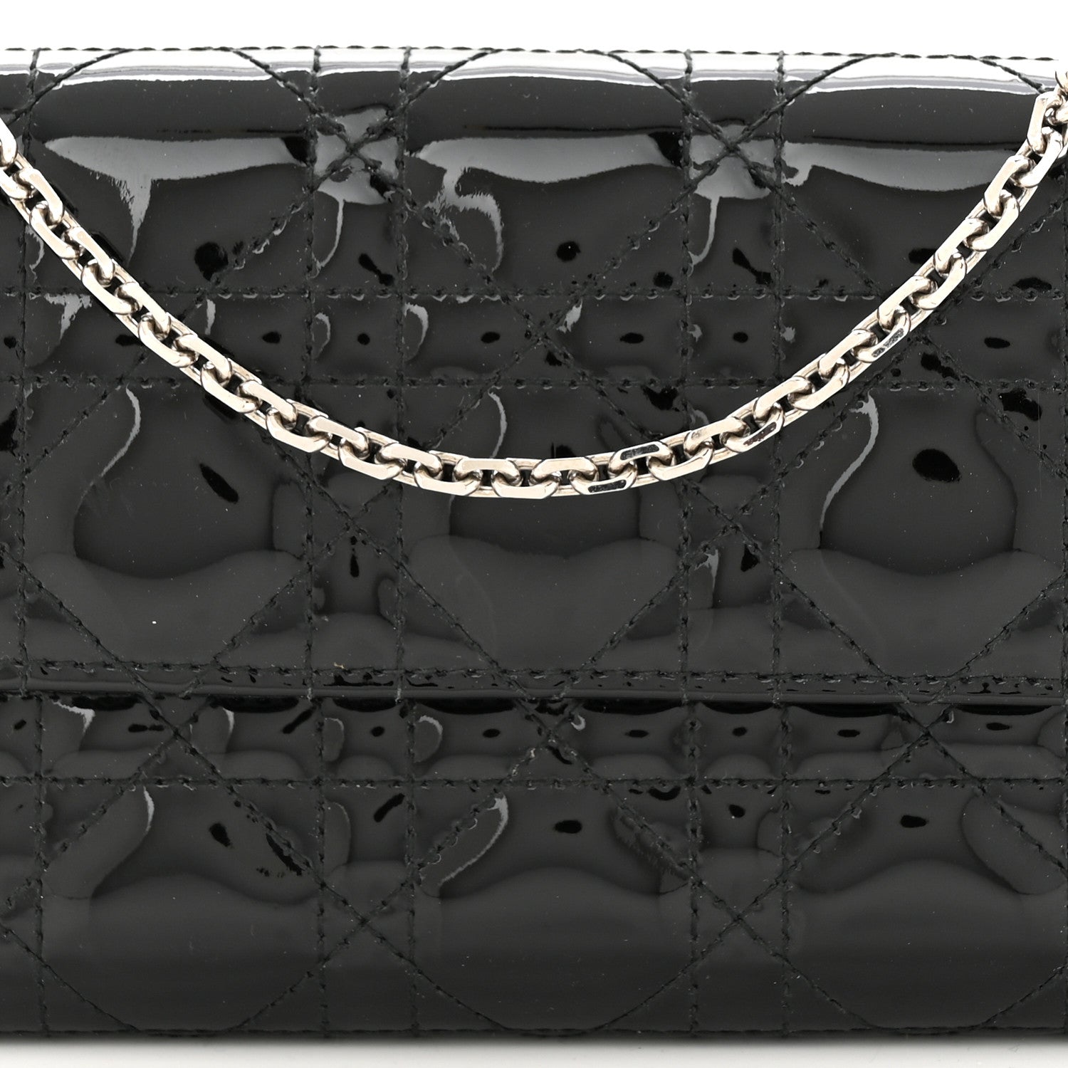 Christian Dior Patent Cannage Lady Dior Convertible Clutch Black 8 of 11