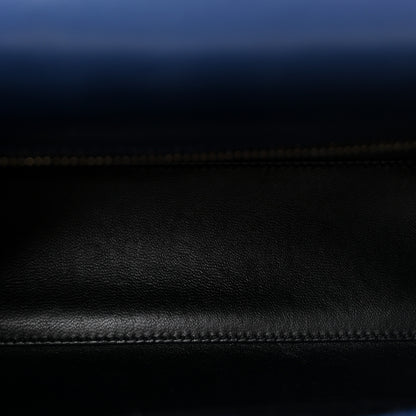 Saint Laurent Calfskin Le Fermoir Top Handle Bag Blue 5 of 9