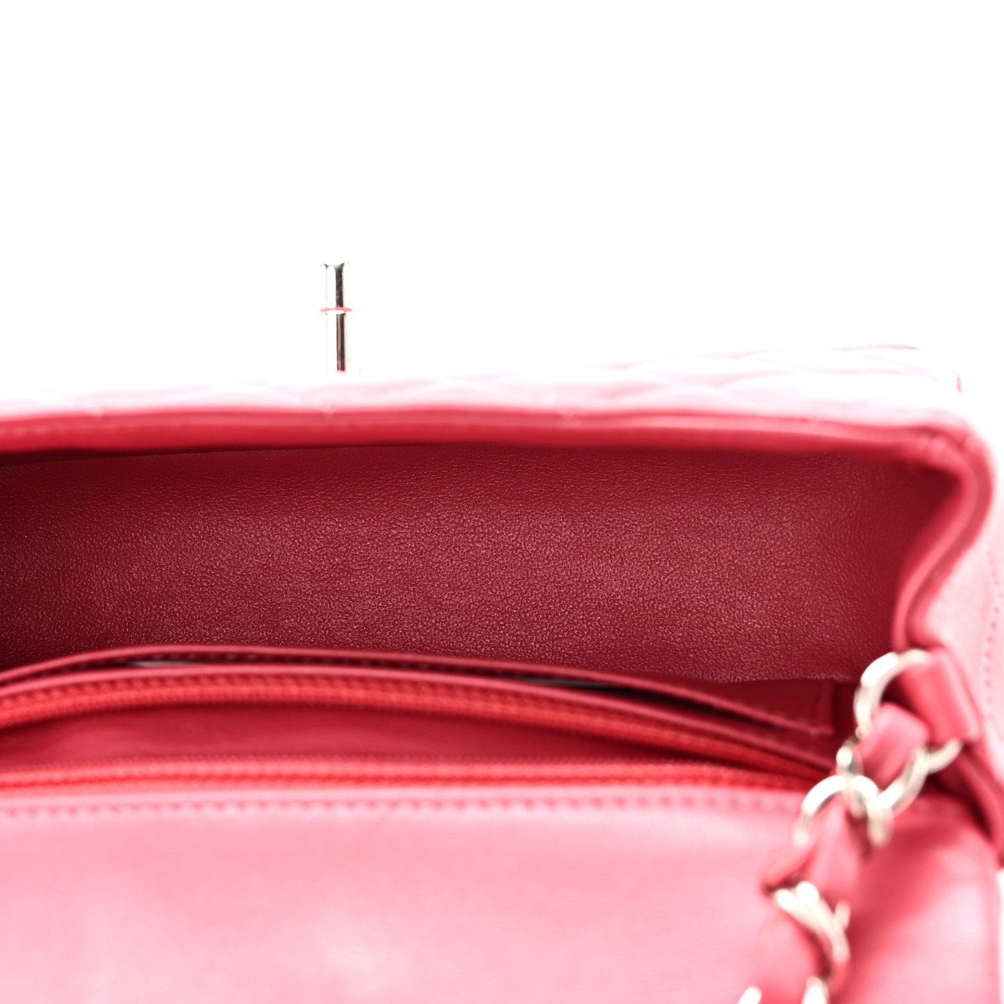 Lambskin Quilted Mini Rectangular Flap Pink