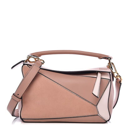 Loewe Calfskin Suede Small Puzzle Bag Blush 1 of 7