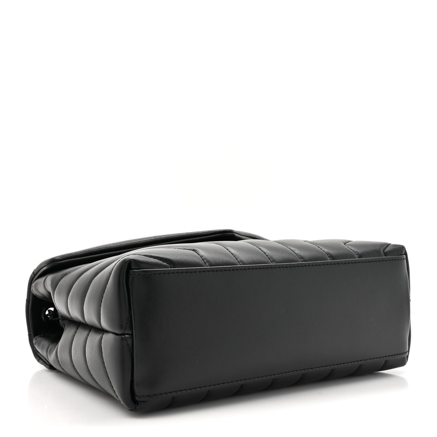 Calfskin Y Quilted Monogram Monochrome Small Loulou Chain Satchel Black