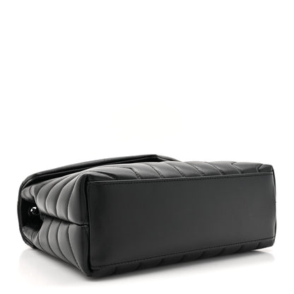 Saint Laurent Calfskin Y Quilted Monogram Monochrome Small Loulou Chain Satchel Black 4 of 10