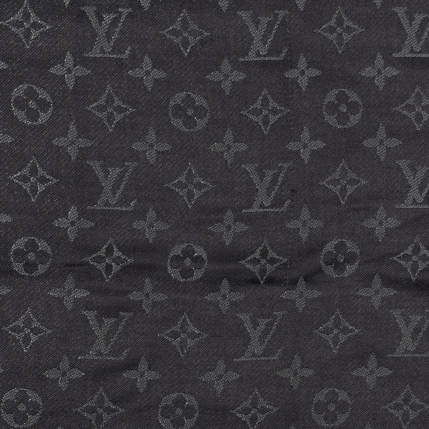 Silk Lurex Wool Monogram Shine Shawl Black