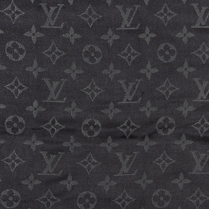 Louis Vuitton Silk Lurex Wool Monogram Shine Shawl Black 3 of 4