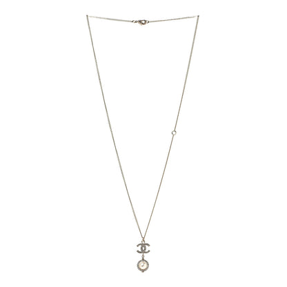 Chanel Crystal Pearl CC Lace Camellia Necklace Gold 2 of 4