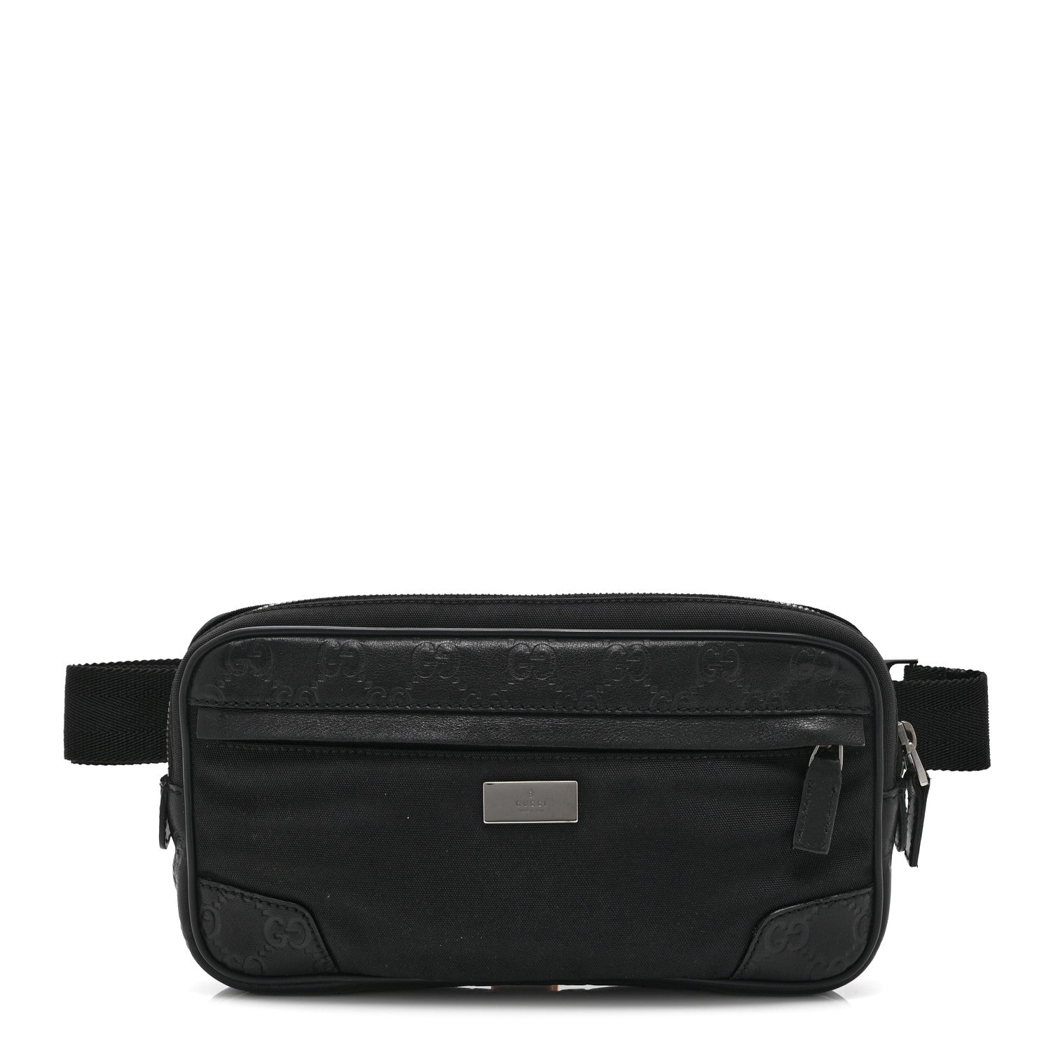Gucci Guccissima Nylon Belt Bag  Black 1 of 10