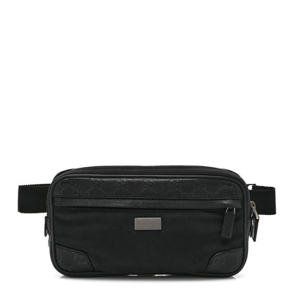 Gucci Guccissima Nylon Belt Bag  Black 1 of 10