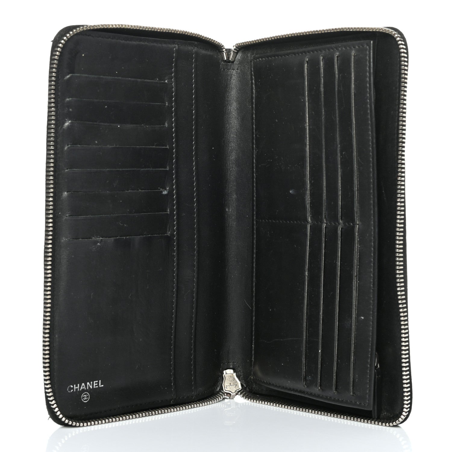 Chanel Caviar Quilted Large Zip Around Organizer Wallet Black 5 of 9