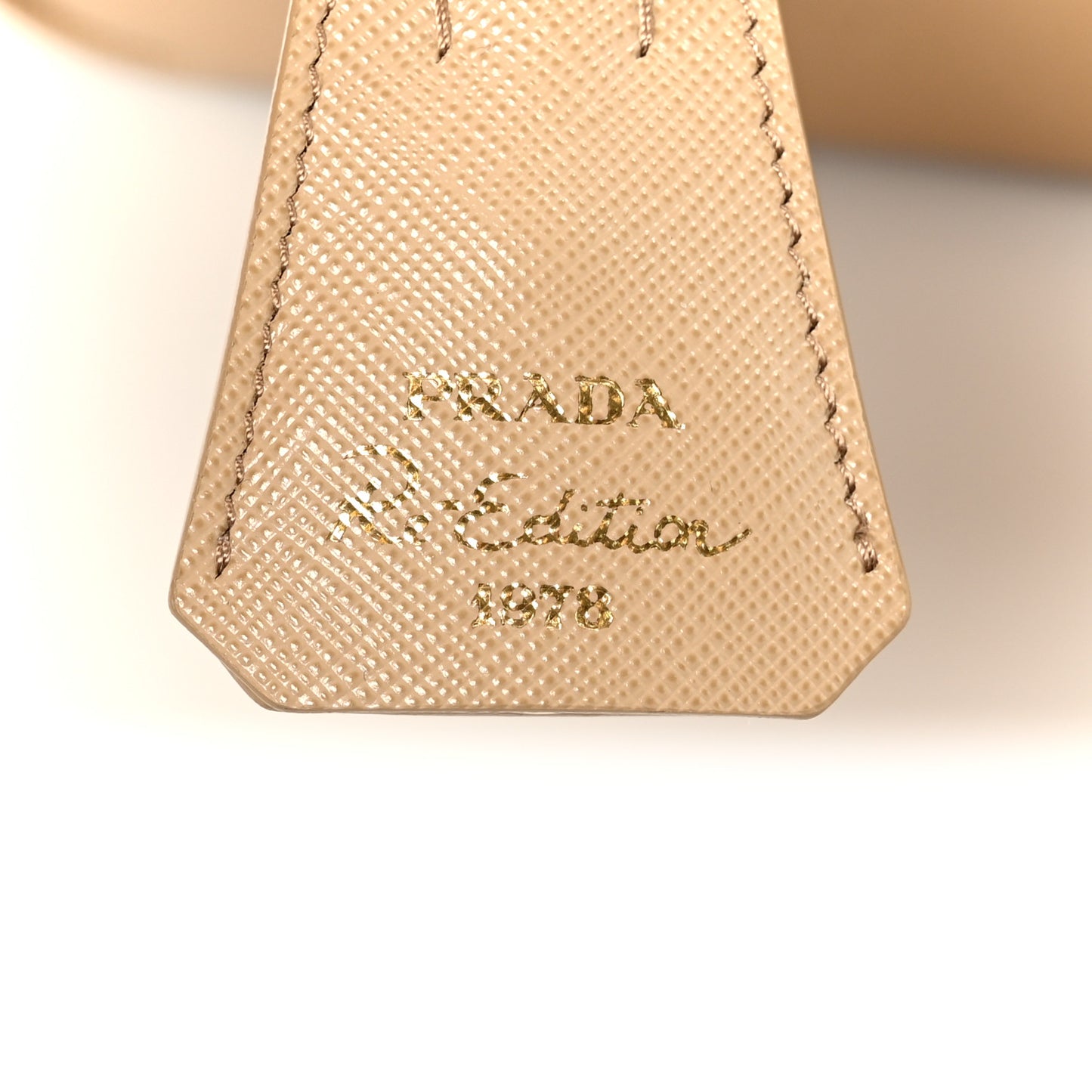 Re-Nylon Saffiano Medium Re-Edition 1978 Two Handle Bag Cammello