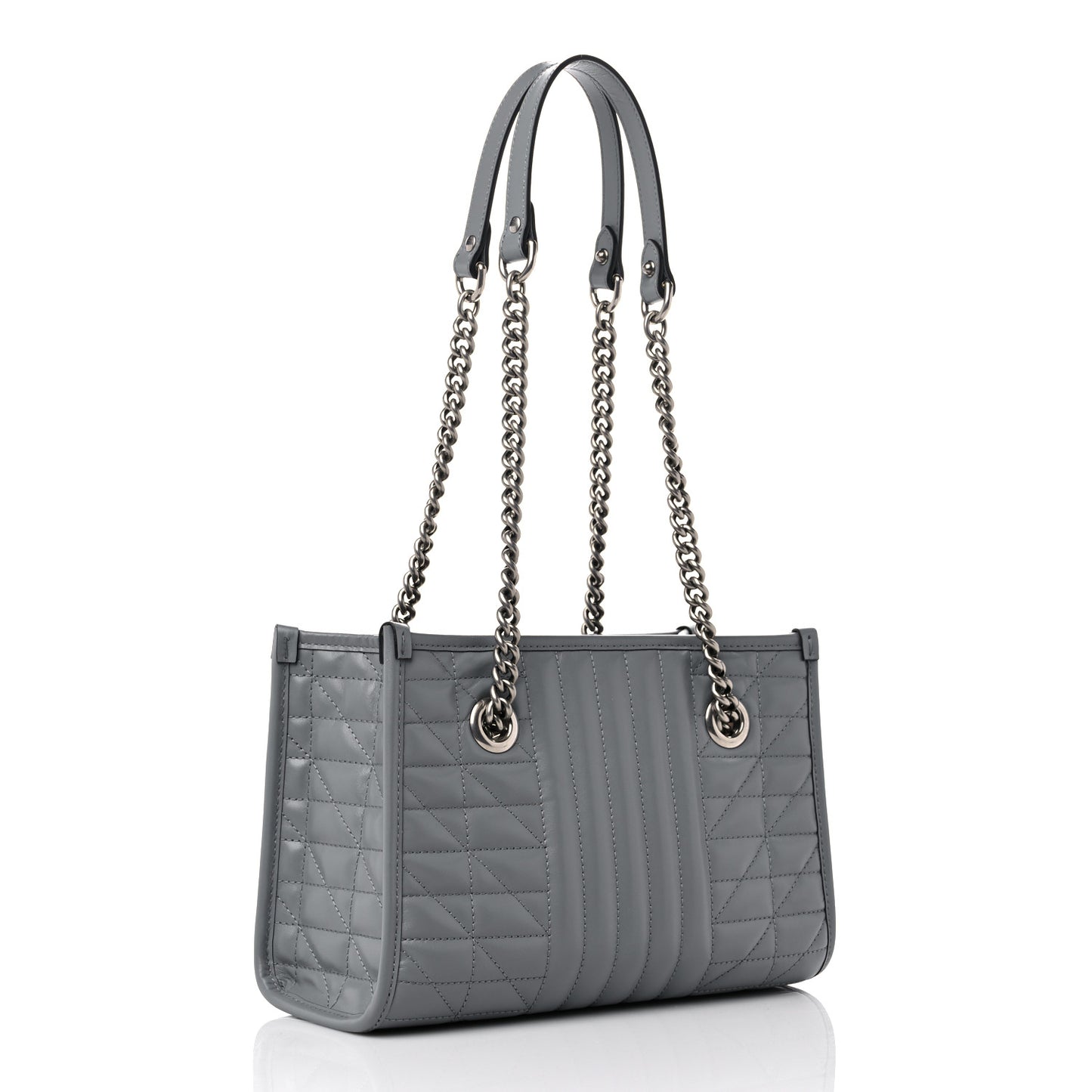 Calfskin Matelasse Aria Small GG Marmont Shoulder Tote Deep Grey