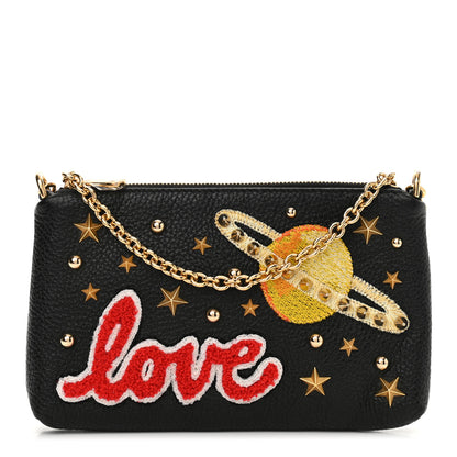 Dolce & Gabbana Grained Calfskin Embroidered Space Love Pochette Multicolor 1 of 10